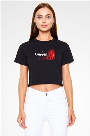 Carrie Siyah   Crop Top Tişört