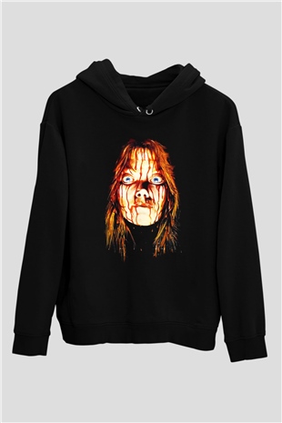 Carrie Siyah Unisex Kapüşonlu Sweatshirt