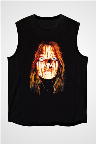 Carrie Siyah Unisex Kolsuz Tişört