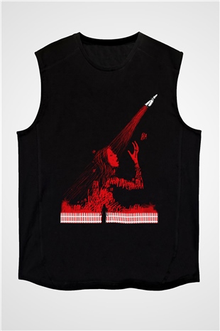Carrie Siyah Unisex Kolsuz Tişört