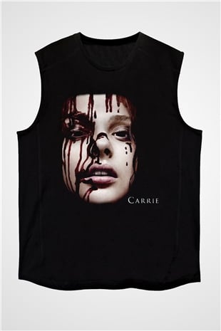 Carrie Siyah Unisex Kolsuz Tişört