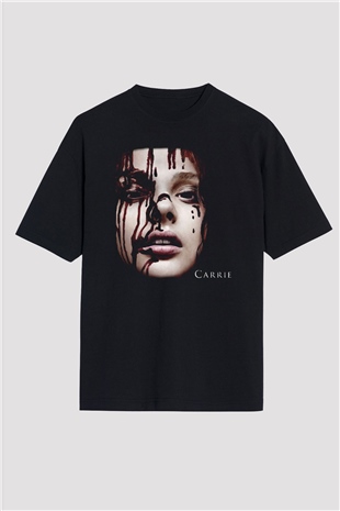 Carrie Siyah Unisex Oversize Tişört