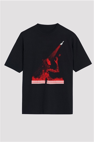 Carrie Siyah Unisex Oversize Tişört