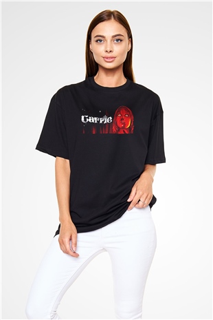 Carrie Siyah Oversize Tişört