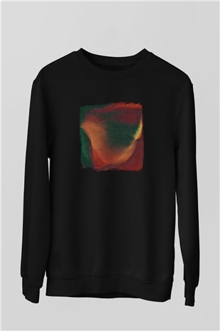 Casey Baskılı Unisex Siyah Sweatshirt