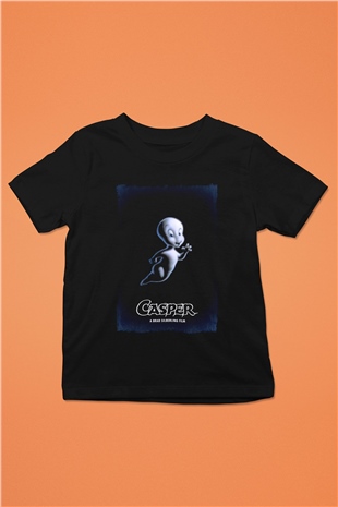 Casper Baskılı Unisex Siyah  Çocuk Tişört