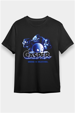 Casper the Friendly Ghost Siyah Unisex Tişört