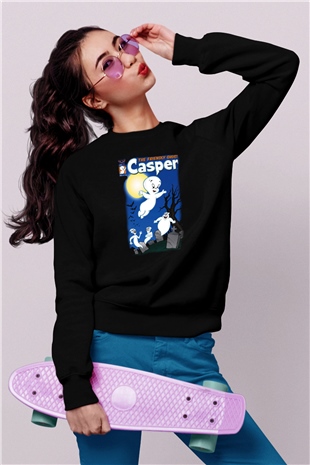 Casper the Friendly Ghost Siyah Unisex Sweatshirt