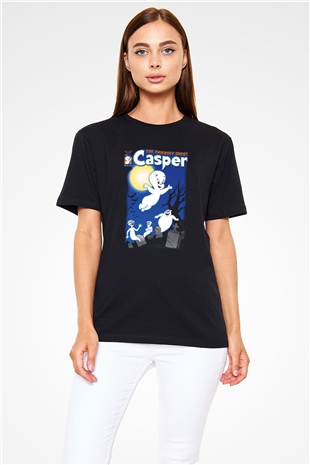 Casper the Friendly Ghost Siyah Unisex Tişört
