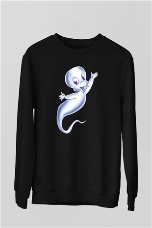 Casper the Friendly Ghost Siyah Unisex Sweatshirt