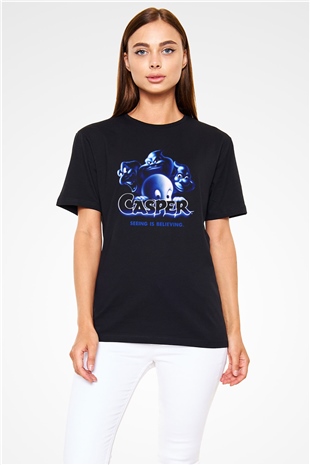 Casper the Friendly Ghost Siyah Unisex Tişört