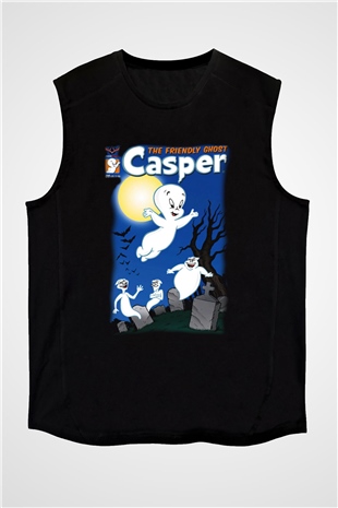 Casper the Friendly Ghost Siyah Unisex Kolsuz Tişört
