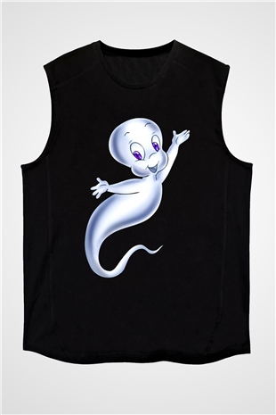 Casper the Friendly Ghost Siyah Unisex Kolsuz Tişört