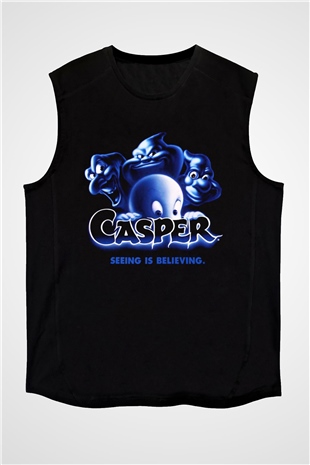 Casper the Friendly Ghost Siyah Unisex Kolsuz Tişört