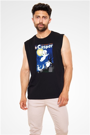 Casper the Friendly Ghost Siyah Unisex Kolsuz Tişört