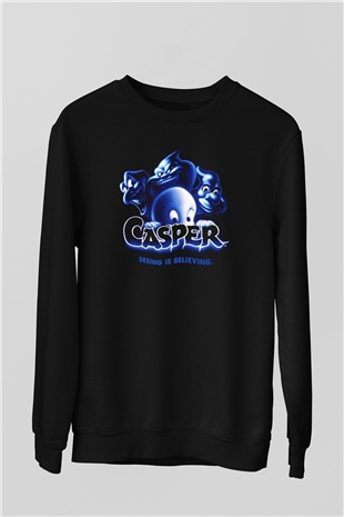 Casper the Friendly Ghost Siyah Unisex Sweatshirt