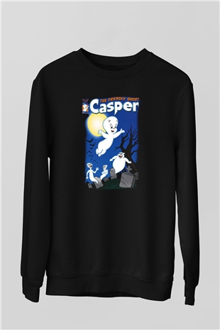 Casper the Friendly Ghost Siyah Unisex Sweatshirt