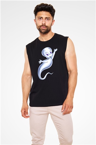 Casper the Friendly Ghost Siyah Unisex Kolsuz Tişört