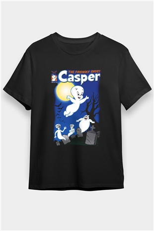 Casper the Friendly Ghost Siyah Unisex Tişört