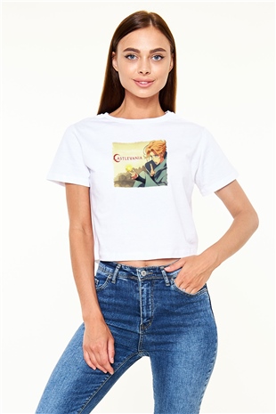 Castlevania: Lords of Shadow Beyaz  Crop Top Tişört