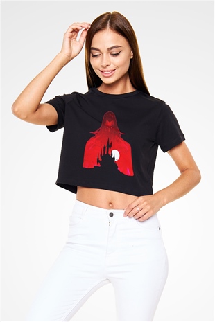 Castlevania: Lords of Shadow Siyah Crop Top Tişört