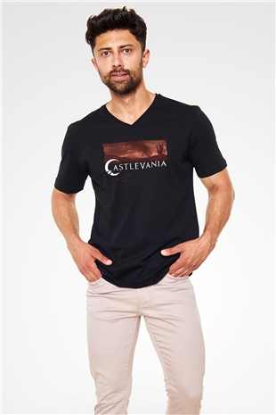 Castlevania: Lords of Shadow Siyah Unisex V Yaka Tişört