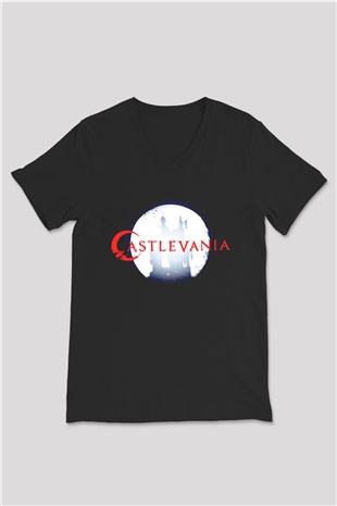 Castlevania: Lords of Shadow Siyah Unisex V Yaka Tişört