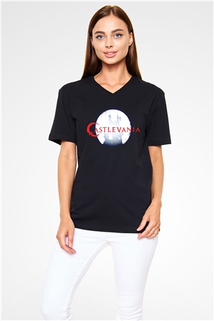 Castlevania: Lords of Shadow Siyah Unisex V Yaka Tişört