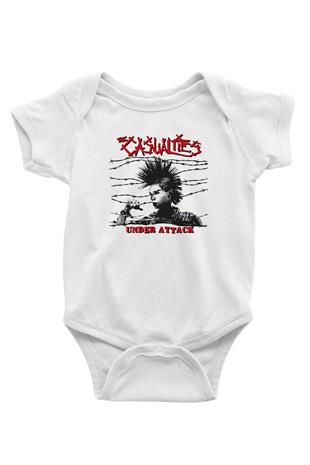 Casualties Baskılı Beyaz Unisex Bebek Body - Zıbın