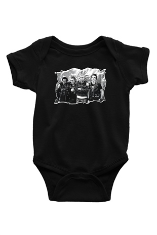 Casualties Baskılı Unisex Siyah Bebek Body - Zıbın