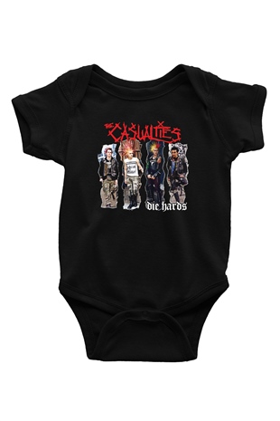 Casualties Baskılı Unisex Siyah Bebek Body - Zıbın