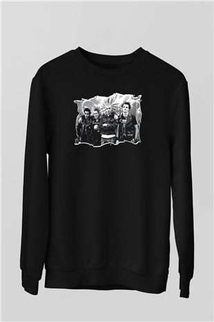 Casualties Baskılı Unisex Siyah Sweatshirt