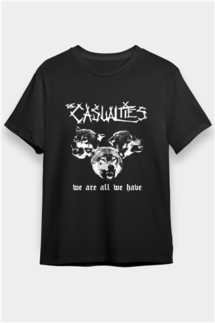 Casualties Baskılı Unisex Siyah Tişört