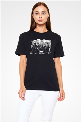 Casualties Baskılı Unisex Siyah Tişört - Tshirt