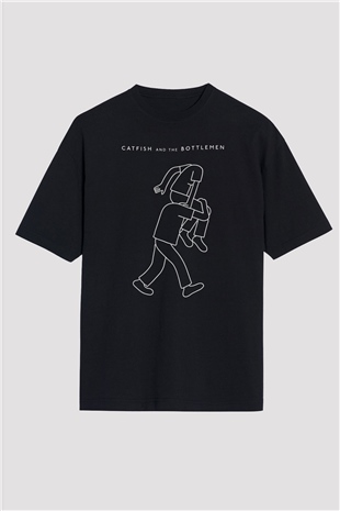 Catfish And The Bottlemen Baskılı Unisex Siyah Oversize Tişört
