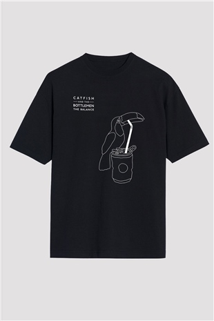 Catfish And The Bottlemen Baskılı Unisex Siyah Oversize Tişört