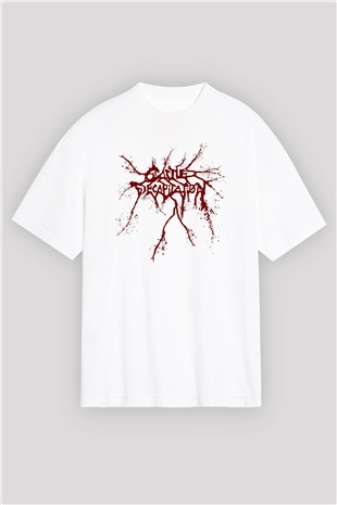 Cattle Decapitation Beyaz Unisex Oversize Tişört T-Shirt