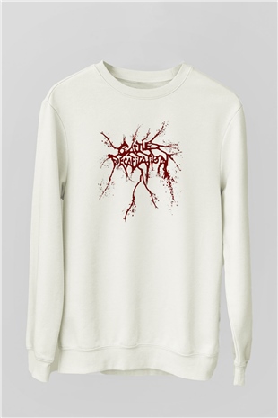 Cattle Decapitation Beyaz Unisex Sweatshirt