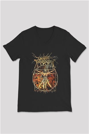 Cattle Decapitation Siyah Unisex V Yaka Tişört T-Shirt