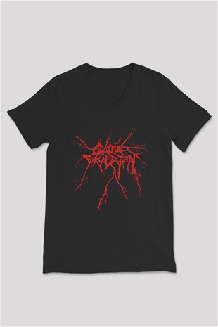 Cattle Decapitation Siyah Unisex V Yaka Tişört T-Shirt