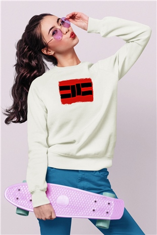 Cavalera Conspiracy Baskılı Unisex Beyaz Sweatshirt