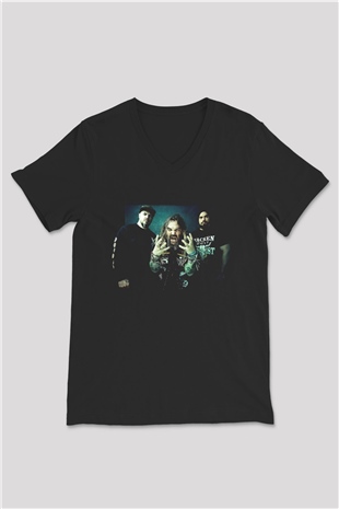 Cavalera Conspiracy Siyah Unisex V Yaka Tişört T-Shirt