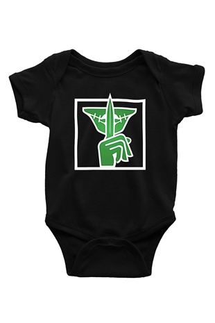 Caveira Baskılı Unisex Siyah Bebek Body - Zıbın