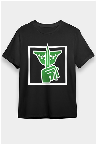 Caveira Baskılı Unisex Siyah Tişört - Tshirt