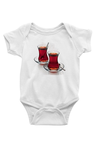 Çaycı Beyaz Bebek Body - Zıbın