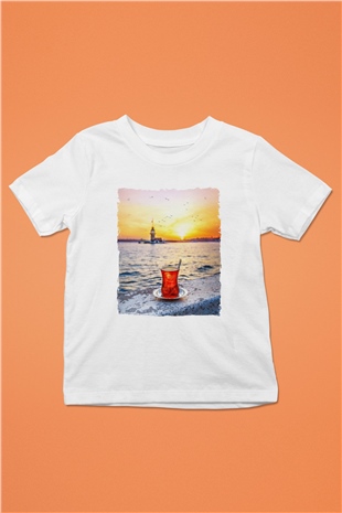 Çaycı Beyaz Unisex Çocuk Tişört