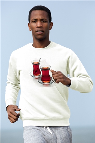 Çaycı Beyaz Unisex Sweatshirt