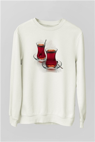 Çaycı Beyaz Unisex Sweatshirt