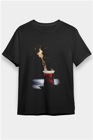 Çaycı Siyah Unisex Tişört T-Shirt - TişörtFabrikası