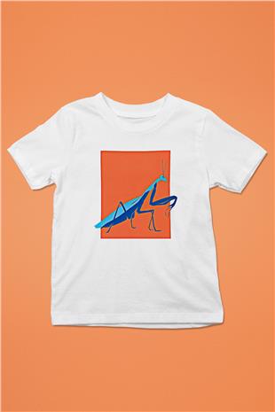Çekirge Baskılı Beyaz Unisex Beyaz Çocuk Tişört - Tshirt